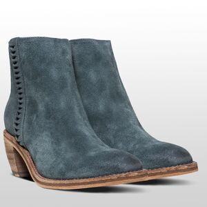 Frye Rosalia Feather Ankle Bootie Size 8 Blue Suede Shoes Side Zip Western Boho